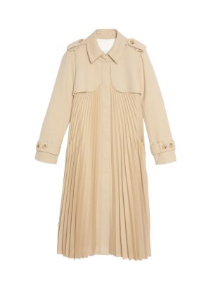 Sandro - Pleated trench coat with belt