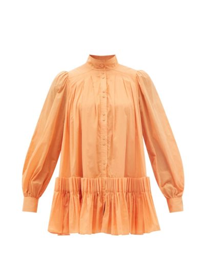 Aje - Pavillion pleated-cotton mini shirt dress