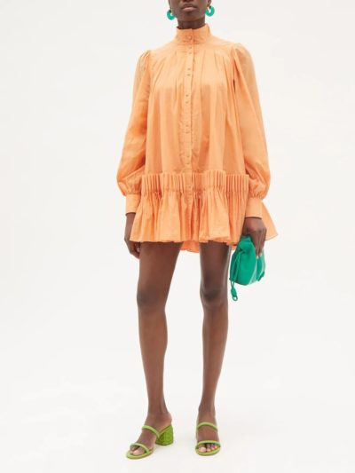 Aje - Pavillion pleated-cotton mini shirt dress - Look