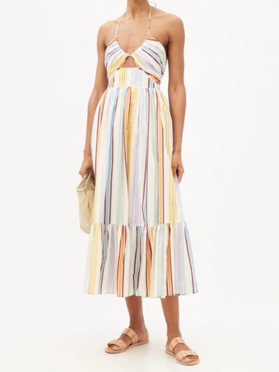 Alemais - Axum striped organic-cotton poplin dress - Look