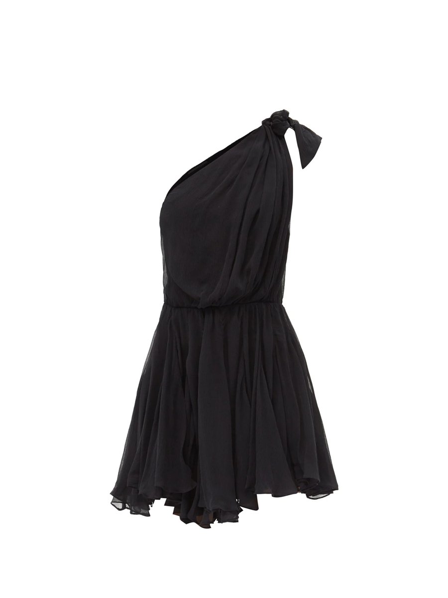 Isabel Marant - Ashara Pleated One-Shoulder Silk-Chiffon Dress