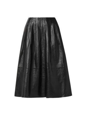 Cefinn - The Saffron pleated textured-leather midi skirt