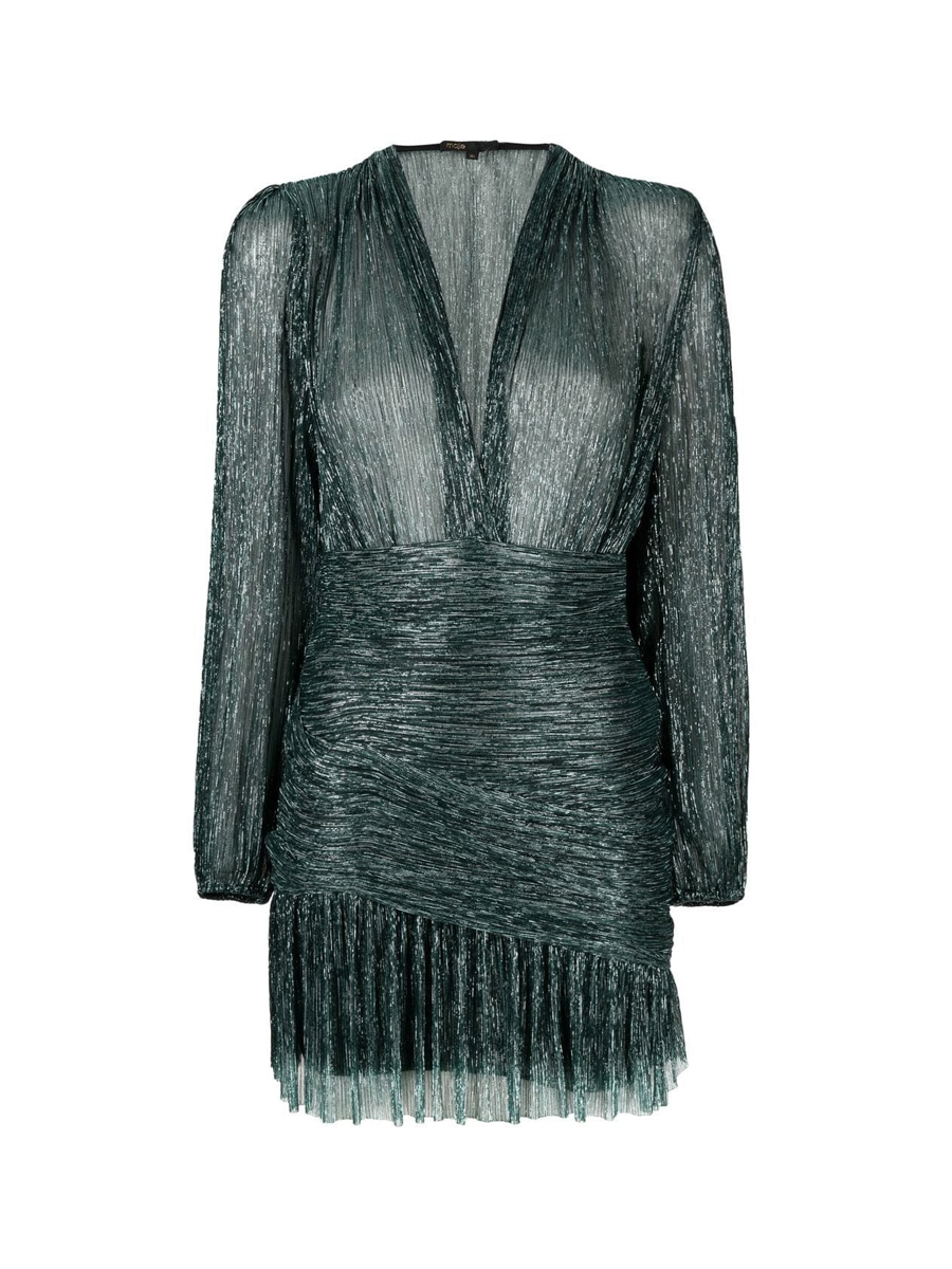 Maje - Draped Lam Mini Dress | ABOUT ICONS