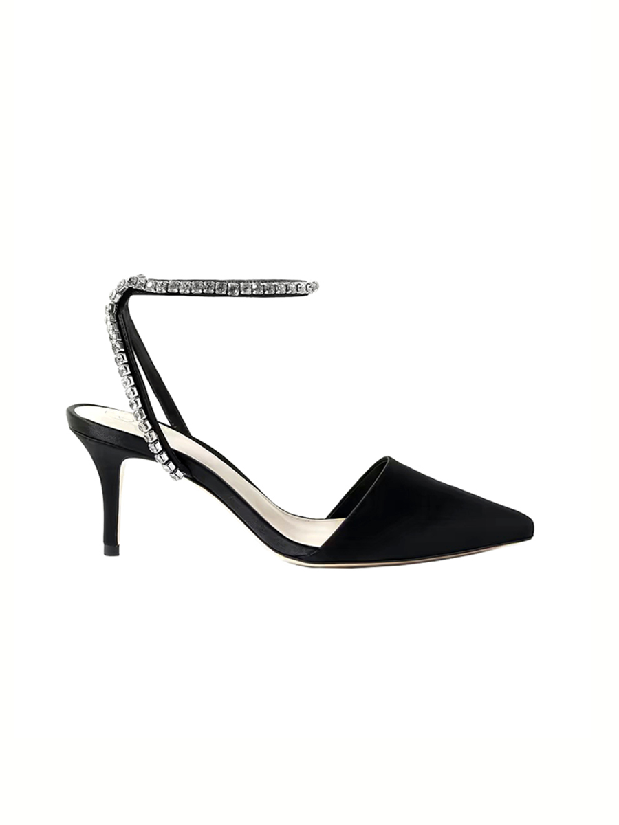 Porte & Paire - Crystal-Embellished Satin Pumps | ABOUT ICONS