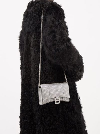 Balenciaga - Hourglass Crystal-Embellished Cross-Body Bag - Look