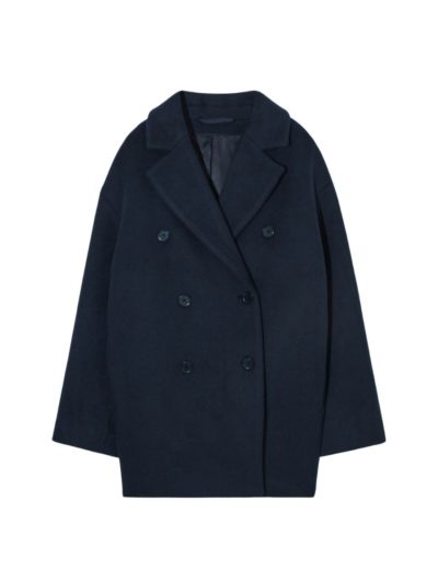 Cos - Double-Breasted Short Wool-Blend Coat