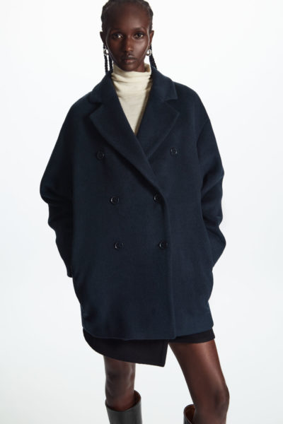 Cos - Double-Breasted Short Wool-Blend Coat - Look