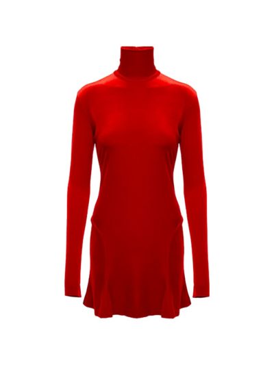 Norma Kamali - Turtleneck Velvet Minidress