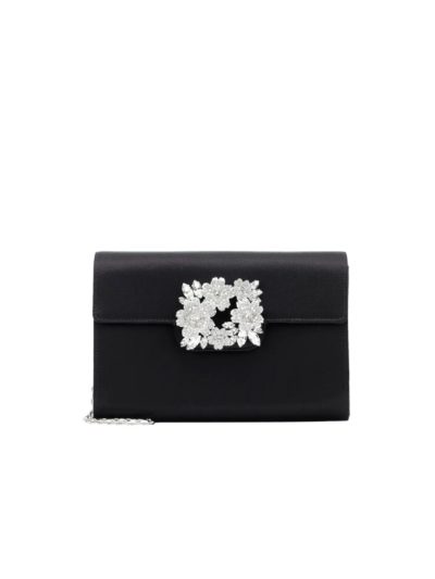 Roger Vivier - Rv Bouquet Embellished Satin Clutch