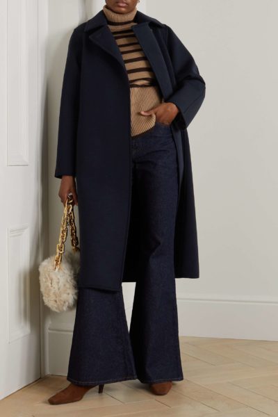 Max Mara - Manuela Belted Wool Coat - Navy - Look