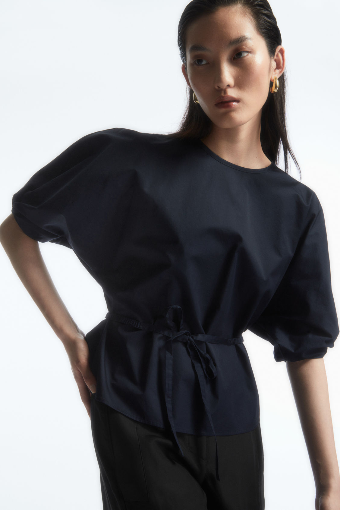 COS - Belted Puff-Sleeve Blouse | ABOUT ICONS