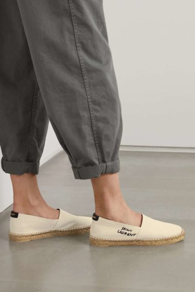 Saint Laurent-Logo-Embroidered Canvas Espadrilles - Look