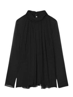 COS - Oversized Pleated Sheer Silk Blouse
