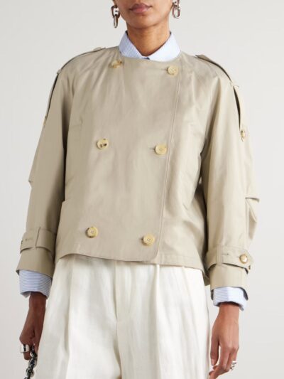 Max Mara-Jim Cropped Gabardine Trench Coat-Look