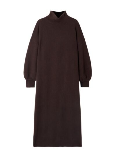 Allude Wool And Cashmere-Blend Turtleneck Maxi Dress