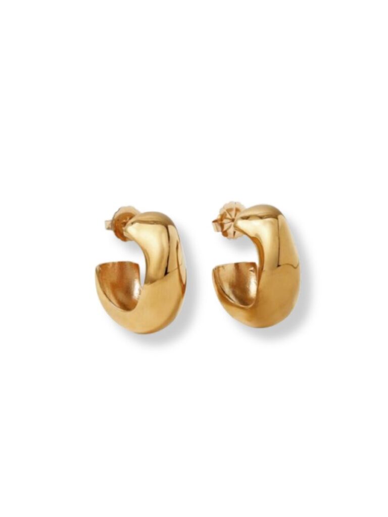 AGMES-Celia Medium Gold-Plated Hoop Earrings