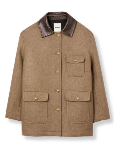 sandro-Tweed Coat-beige-timeless-wardrobe